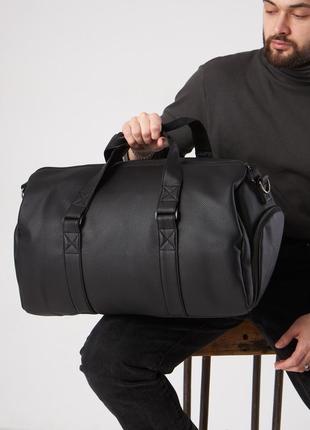 Спортивная / дорожная сумка с карманом для обуви 35l black на 2 отделения