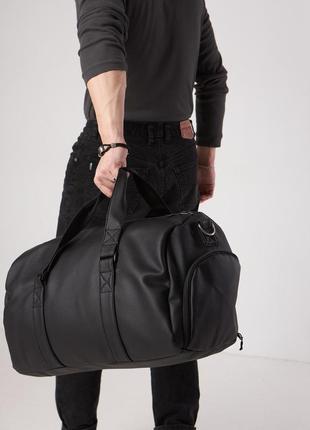 Спортивна / дорожня сумка з кишенею для взуття 35l black на 2 відділення3 фото