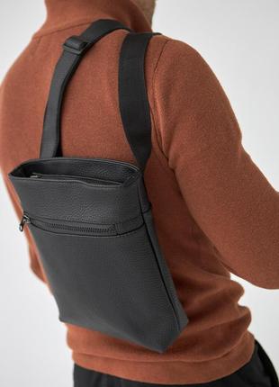 Мужская сумка барсетка через плечо зернистая эко-кожа vidro