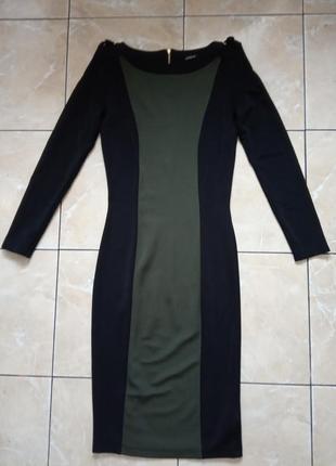 Стильное стрейчевое платье р. s m&amp;s autograph в стиле милитари