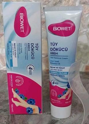 Крем для депіляції для нормальної шкіри biowet, 100мл2 фото