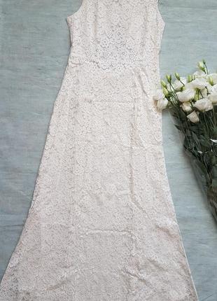 Шикарне довге весільне мереживне плаття h&m.3 фото
