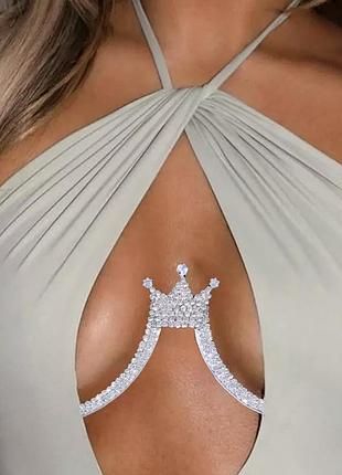 Унікальний аксесуар на груди бюсте body chain, ланцюги на тіло4 фото