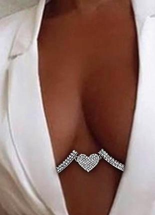 Унікальний аксесуар на груди бюсте body chain, ланцюги на тіло3 фото