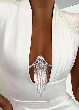 Унікальний аксесуар на груди бюсте body chain, ланцюги на тіло9 фото