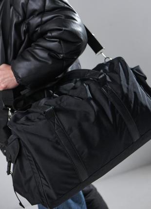 Спортивная / дорожная большая сумка 50l black на 3 отделения