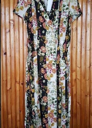 Меди платье рубашка mango в цветочный принт.2 фото