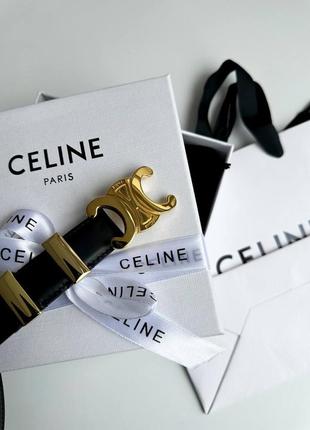 Чёрный кожаный ремень пояс селин celine 2,5 см2 фото