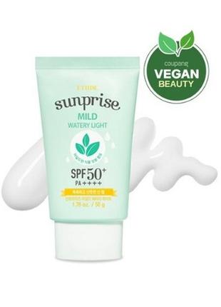 Сонцезахисний крем для обличчя etude house sunprise mild watery light spf50