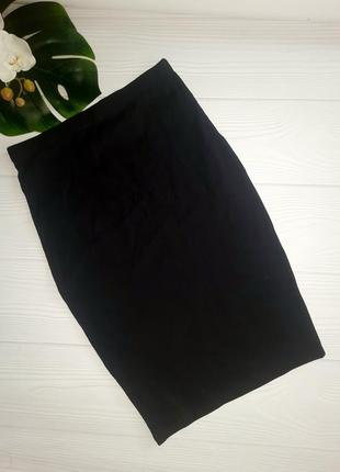 Черная трикотажная юбка-карандаш р.42-443 фото