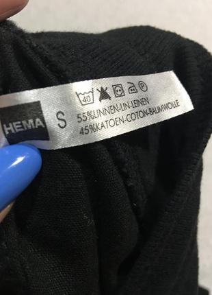 Брюки льняные черные брюки женские палаццо льон hema - s,m6 фото