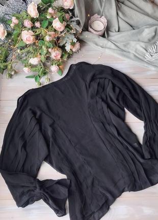 Чорна оригінальна шифонова блузка