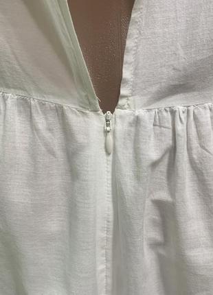 Пляжна біла туніка-плаття benetton прошва мереживо з відкритою спиною розмір s/m5 фото