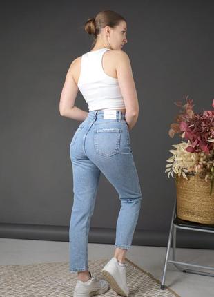 Голубые джинсы фит мои стрейчевые ella woman, 34-42