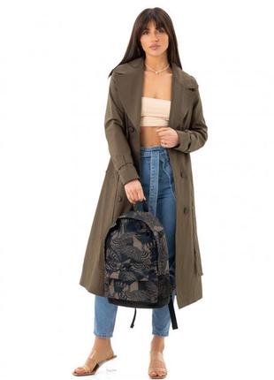 Рюкзак жіночий міський, хакі чорний принт ніч у савані5 фото
