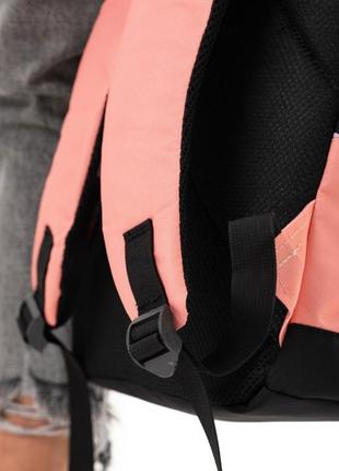Рюкзак женский городской, розовый черный, принт цветочный, цветы3 фото
