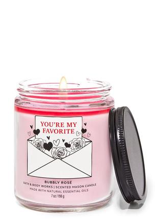 Ароматическая свеча bath & body works bubbly rose