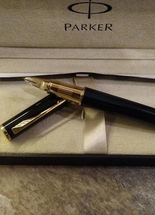 Кулькова ручка parker ingenuity large classic black gold trim (gt) 5th technology mode pen (s09592201 фото