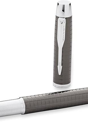 Кулькова ручка parker im premium deep gun metal chiseled, parker 5th technology ink pen with medium