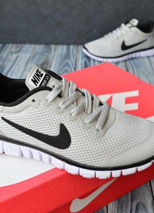 Nike free run 3.0 сірі з чорним