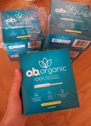 O.b. organic качество и комфорт, тампоны из органического хлопка с аппликатором, 18 шт2 фото