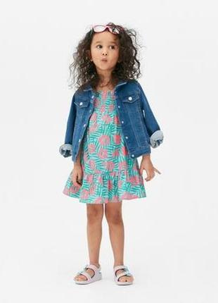 Брендовий літній сарафан для дівчинки в тропічному стилі. 100% бавовна. англія