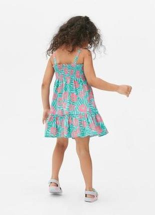 Брендовий літній сарафан для дівчинки в тропічному стилі. 100% бавовна. англія