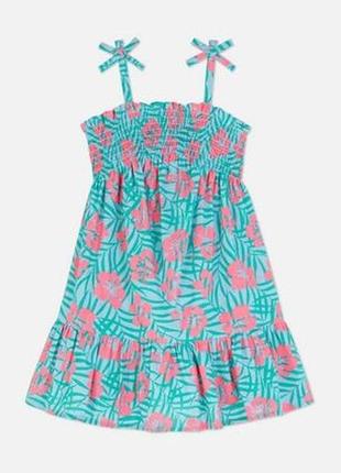 Брендовий літній сарафан для дівчинки в тропічному стилі. 100% бавовна. англія