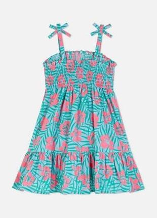 Брендовий літній сарафан для дівчинки в тропічному стилі. 100% бавовна. англія