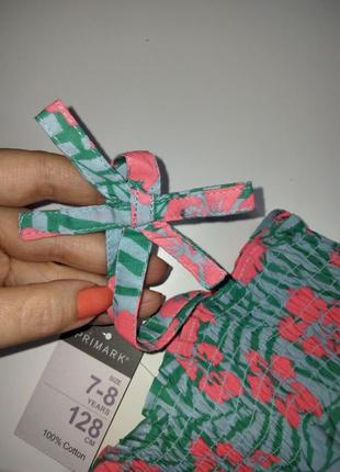 Брендовий літній сарафан для дівчинки в тропічному стилі. 100% бавовна. англія