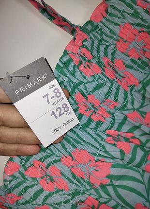 Брендовий літній сарафан для дівчинки в тропічному стилі. 100% бавовна. англія