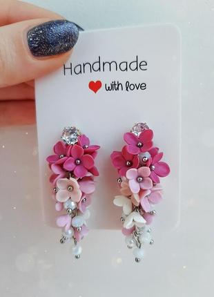 Выпускные серьги из полимерной глины | серьги на выпуск handmade