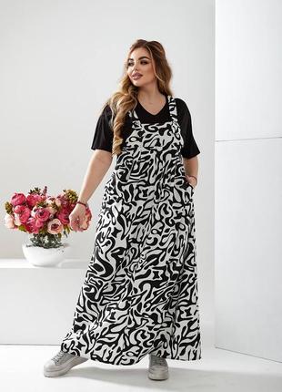 Стильна довга сукня-сарафан, сарафан обманка6 фото