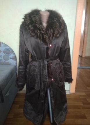 Зимове пальто на хутрі1 фото