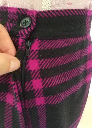 Фирменная стильная качественная натуральная шерстяная крутейшая юбка в клетку5 фото