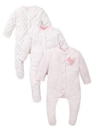 Новые фирменные слипы человечки для младенцев mothercare размер early baby (44см, вес 2,3кг)