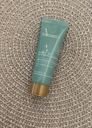 Сонцезахисний крем biossance squalane + zinc sheer mineral sunscreen spf 30 pa +++, 20 ml