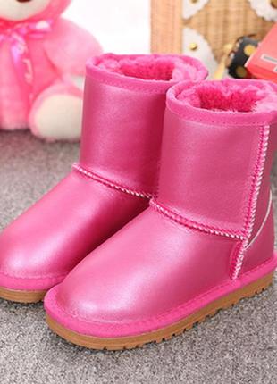 Розовые кожаные угги ugg australia по стельке 20,5 см- 21,5 см