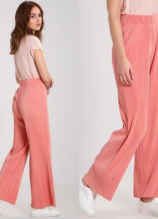 Жіночі літні плісировані палаццо штани штани персикові нюдовые