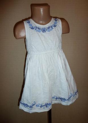 Белый котонвое платье некст на 3-4 года , индия, коттон отличное состояние