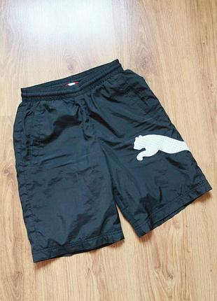 Легкие подростковые шорты с карманами с большим лого puma