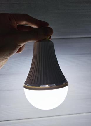 Светодиодная лампа с аккумулятором. 20w, e27. светит без электричества2 фото