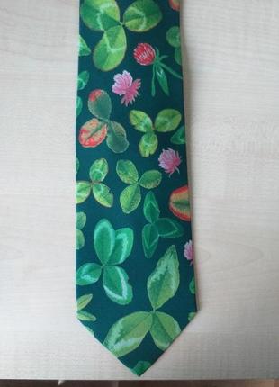 Fabric frontline zurich шелковый галстук унисекс  принт "клевер"