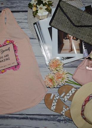 8/s-m жіноча натуральна фірмова майка маєчка з принтом atmosphere