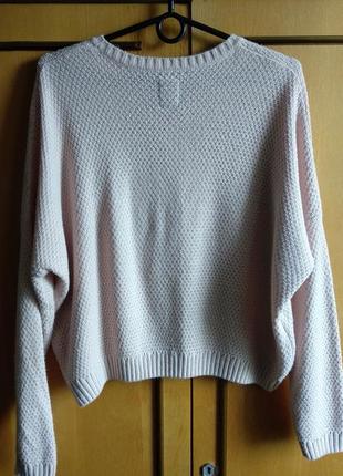 Стильний в'язаний жіночий светр оверсайз пудрового кольору розмір м2 фото