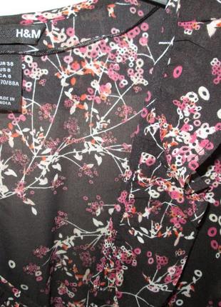 Розпродаж красива стильна блуза h&m з поясом квіти принт розмір s3 фото