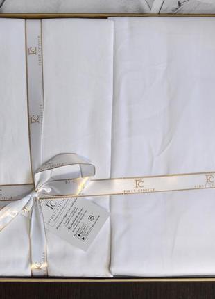 Жаккардовое постельное белье евро 200х220 сатиновоновое, однотонные комплекты постельного белья белый3 фото