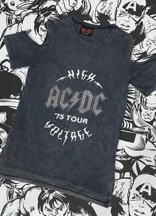 Футболка гармент дай з принтом ac/dc рок-гурт
