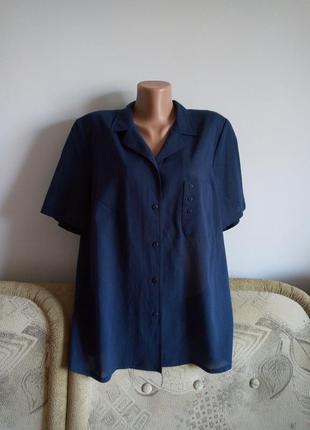 Синя котонова блуза, від dixyt, р. 18