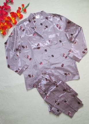 Шикарная атласная пижама домашний костюм в цветочный принт lady godiva